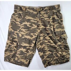 Buffalo Jeans Cargo Shorts Men's 32 Multi Camouflage Utility Classic Fit Outdoor